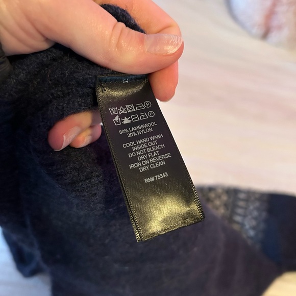 Crewneck Fair Isle Sweater - Navy - Picture 4 of 4